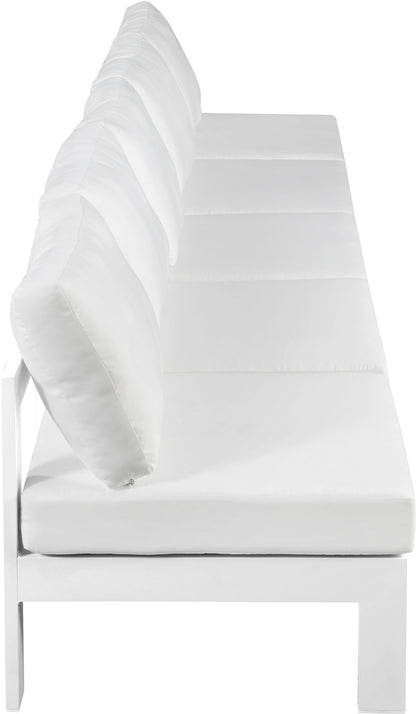 Nizuc - Outdoor Patio 5 Seat Modular Armless Sofa With White Frame