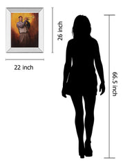 Trumpet Player - Mirror Framed Print Wall Art - Dark Gray