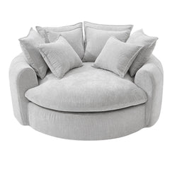 Modern Round Chaise Sofa With 8 Throw Pillows