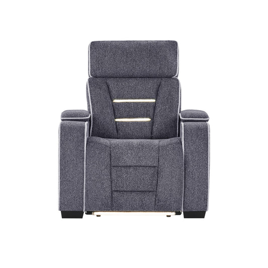 Austin - Recliner With Storage Arms - Gray