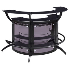 Elaina - 3 Piece Curved Freestanding Home Bar - Black