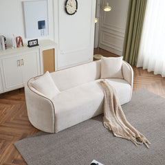 Coral - Curved Sofa, 3 Seater, Living Rooms, Bedrooms, Apartment Office - Beige