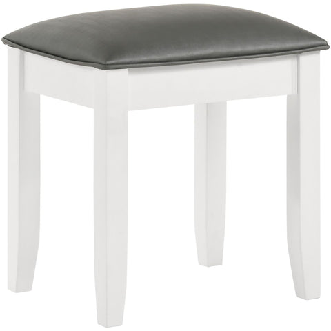 Vanity Stool With Padded Seat - White