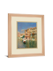 The Grand Canal, Venice By Rubens Santora - Framed Print Wall Art - Blue