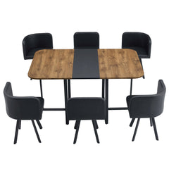 Modern Minimalist Style Marble Pattern Joinery Dining Table With Dining Chairs