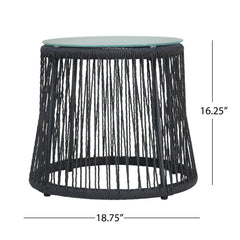 Boho Southport - Side Table With Glass Top