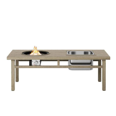 3 In 1 Outdoor Propane Fire Pit Table 50, 000 BTU With Ice Bucket - Beige