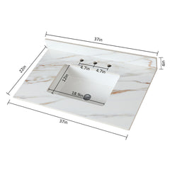 Vanity Top With Undermount Sink And Backsplash, Sintered Stone