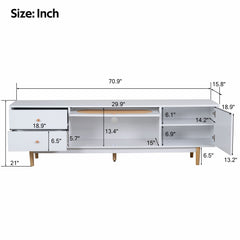 70" TV Stand With Drawers - White