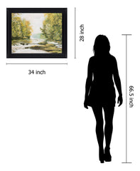 Sunlit Brook Serenity - 28" x 34" Framed Wall Art