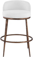 Ferro - Performance Fabric Upholstered Bar Stool - Antique Bronze