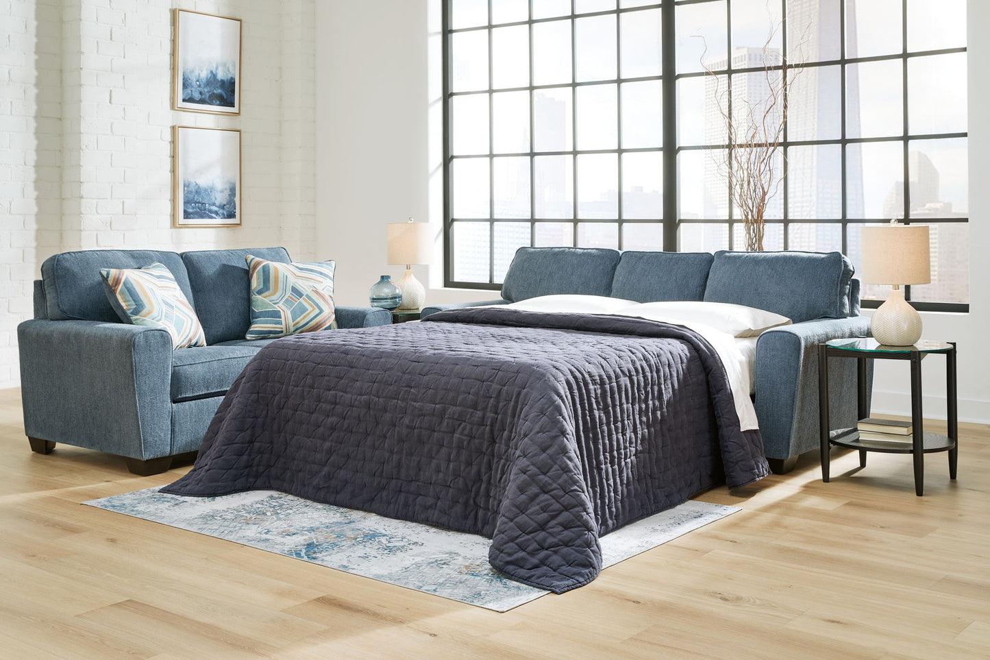 Cashton - Queen Sofa Sleeper - Blue