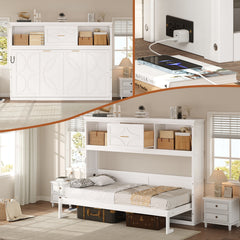 Murphy Bed With Charging Station And Drawer