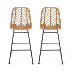 Sawtelle - Outdoor Wicker Barstools (Set of 2)