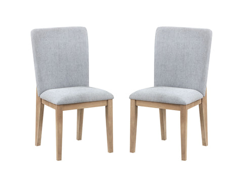 Caspian - Linen And Oak Finish Dining Chair (Set of 2) - Gray