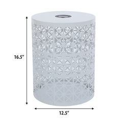 Modern Iron Solar Side Table With Built - In Light