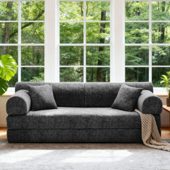 Modern 2 Tone Fabric Convertible Sleeper Sofa Bed