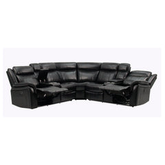 Jupiter - Leather Sectional - Black