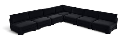 Hammond - Velvet Performance Fabric Upholstered 7 Piece Armless Sectional
