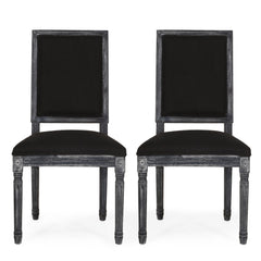 French Country Style Dining Chair With Upholstered Seating And Fluted Legs