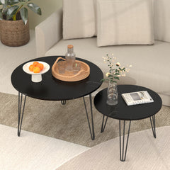 Round Nesting Coffee Table For Living Room (Set of 2)
