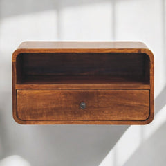 Curved Upper Slot Floating Nightstand