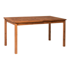 Contemporary Slat Top Acacia Wood Outdoor Dining Table