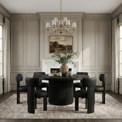 Atelier - Vegan Leather Upholstered Dining Chair (Set of 2) - Black / Painted Black