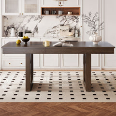 Farmhouse Wooden Kitchen Table With Removable Leaf