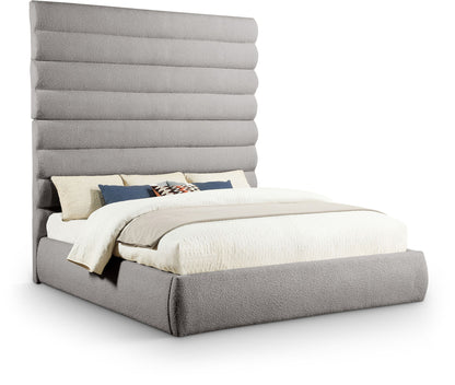 Adam - Boucle Fabric Bed With 89" Headboard