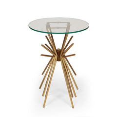 Table With Sunburst Design - Gold