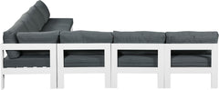Nizuc - Outdoor Patio 7 Piece Modular Sectional With White Frame