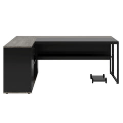 L-Shaped Executive Desk With Cabinet Storage