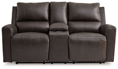 Boxmere - Dbl Power Reclining Loveseat with Console - Storm