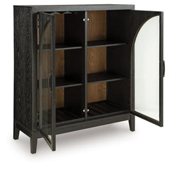 Armenleigh - Black / Brown - Bar Cabinet