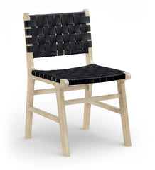 Entwine - Vegan Leather Upholstered Dining Chair - Painted Natural