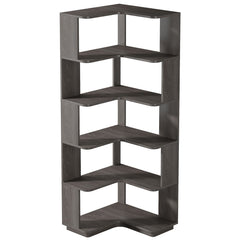 6 Tier Corner Bookshelf, L-Shaped Freestanding Shelf With Anti Drop Panels