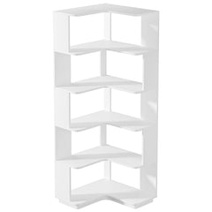6 Tier Corner Bookshelf, L-Shaped Freestanding Shelf With Anti Drop Panels