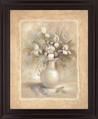 Ivory Blossom Pitcher - 28" x 34" Framed Wall Art
