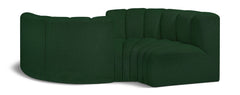 Arc - Boucle Fabric 4 Piece Curved Modular Sofa