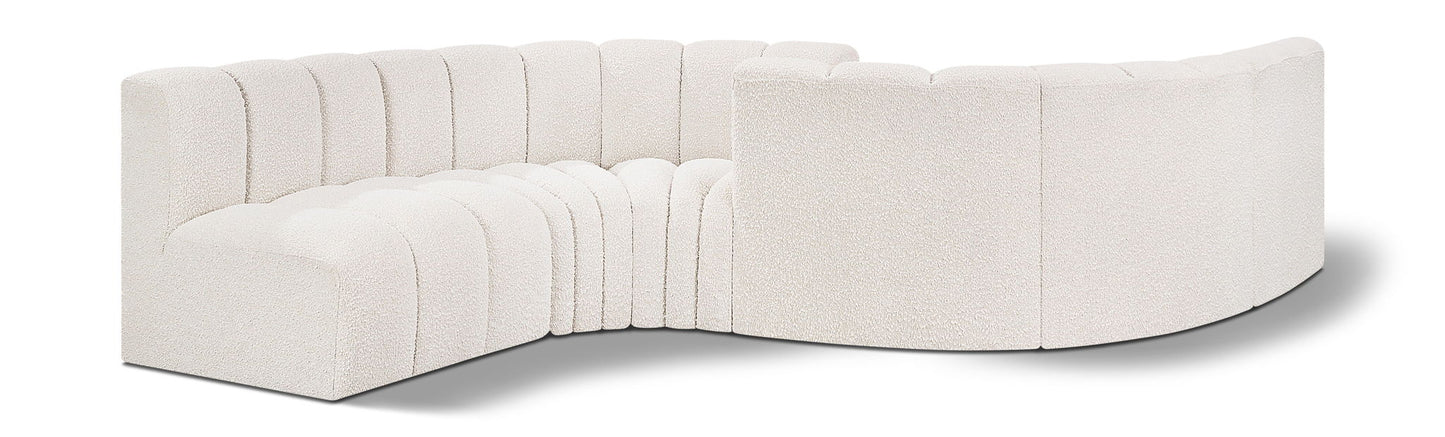 Arc - Boucle Fabric 6 Piece Modular Sofa - Black