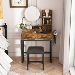 Makeup Vanity Table With LED Lights, 3 Color Options, Power Outlet