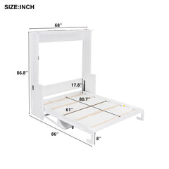 Murphy Bed With Desk, LED Lights & USB Charging Station