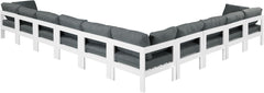 Nizuc - Outdoor Patio 10 Piece Modular Sectional With White Frame