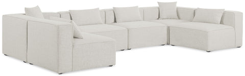 Cube - Linen 6 Piece Modular Armless Sectional