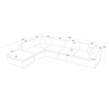 Custom Configuration Modular Sectional & Toss Pillows