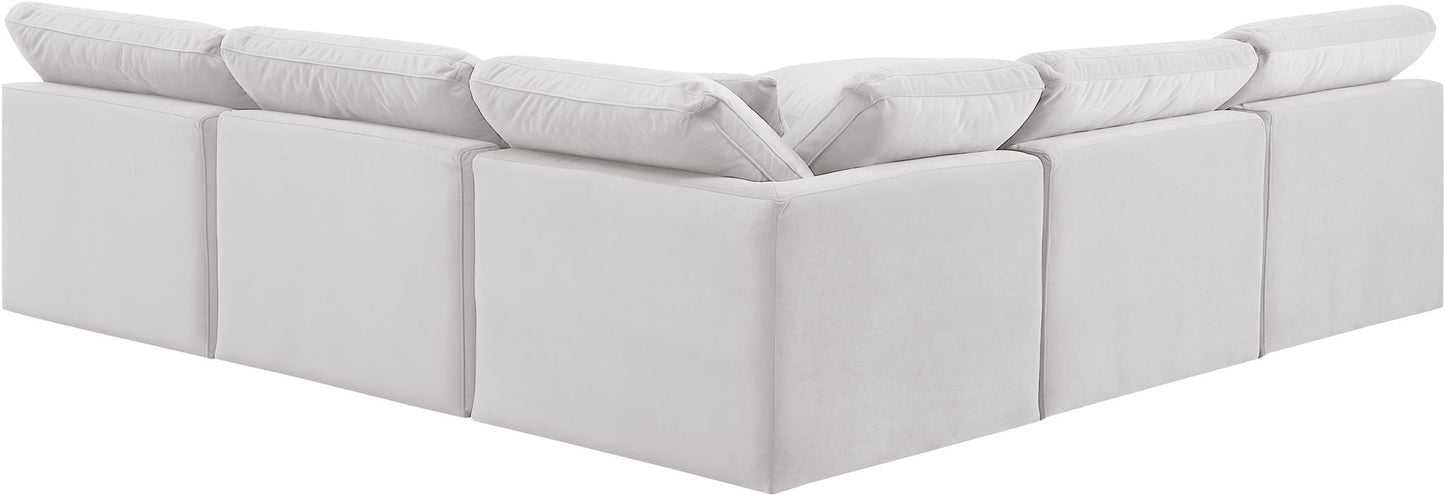 Indulge - Velvet 5 Piece Modular Corner Armless Sectional