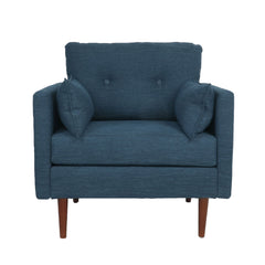 Enchantica - Upholstered Fabric Club Chair With Button Tufted And 2 Accent Pillows