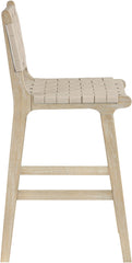 Entwine - Vegan Leather Upholstered Counter Stool - Painted Natural
