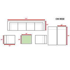 Seating Set With Cushions Handcrafted Wicker Design
